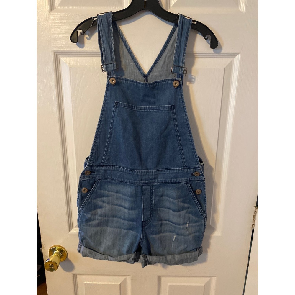 Dakota Collective Denim Overalls Shorts Medium Wash Blue Shortalls Womens